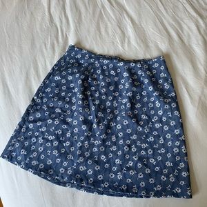 Vintage Periwinkle Floral Miniskirt